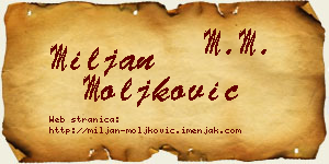 Miljan Moljković vizit kartica